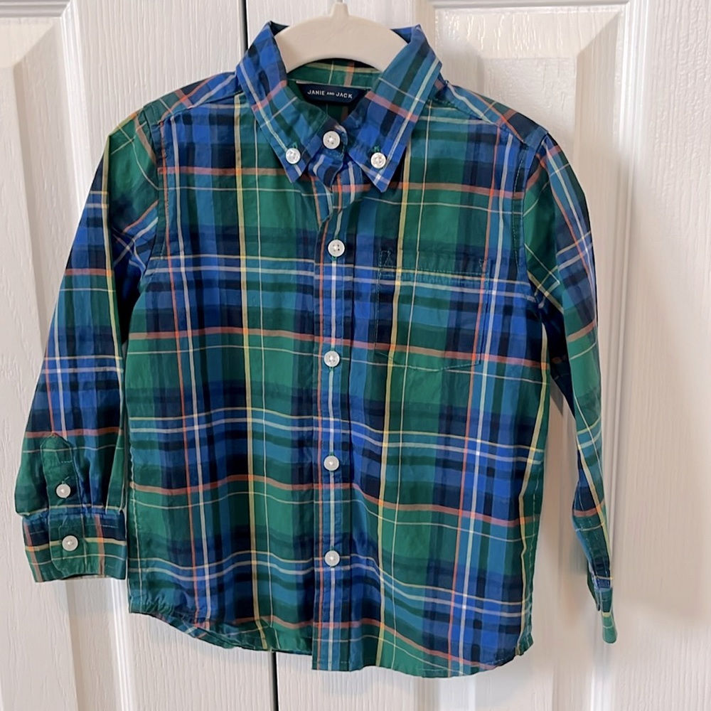 Janie and Jack Plaid Button Down Shirt